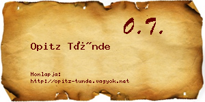 Opitz Tünde névjegykártya