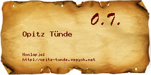 Opitz Tünde névjegykártya